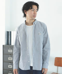 ▲BEAMS / ストレッチオックス アニマル ワッペン ボタンダウンシャツ