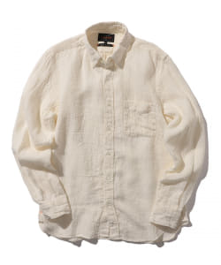 ▲BEAMS PLUS / ソリッド リネン ボタンダウンシャツ