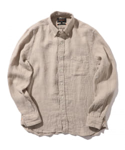 ▲BEAMS PLUS / ソリッド リネン ボタンダウンシャツ