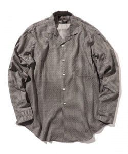 ▲BEAMS PLUS / ジオメトリックプリント オープンカラーシャツ クラシックフィット