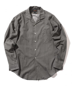 ▲BEAMS PLUS / ジオメトリックプリント オープンカラーシャツ クラシックフィット