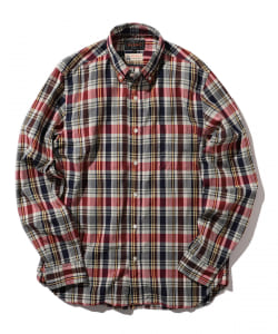 ▲BEAMS PLUS / インディアンマドラス ボタンダウンシャツ
