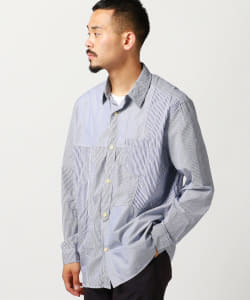▲dip × BEAMS PLUS / 別注 ストライプ コンビ シャツ