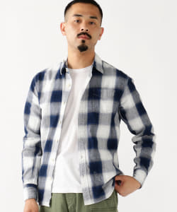 ▲REMI RELIEF × BEAMS PLUS / 別注 インディゴ チェックシャツ