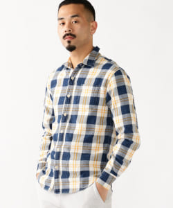 ▲REMI RELIEF × BEAMS PLUS / 別注 インディゴ チェックシャツ