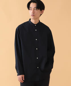 ▲BEAMS / スビンコットン バンドカラーシャツ
