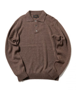 ▲BEAMS PLUS/ カシミヤネップ ニット ポロシャツ