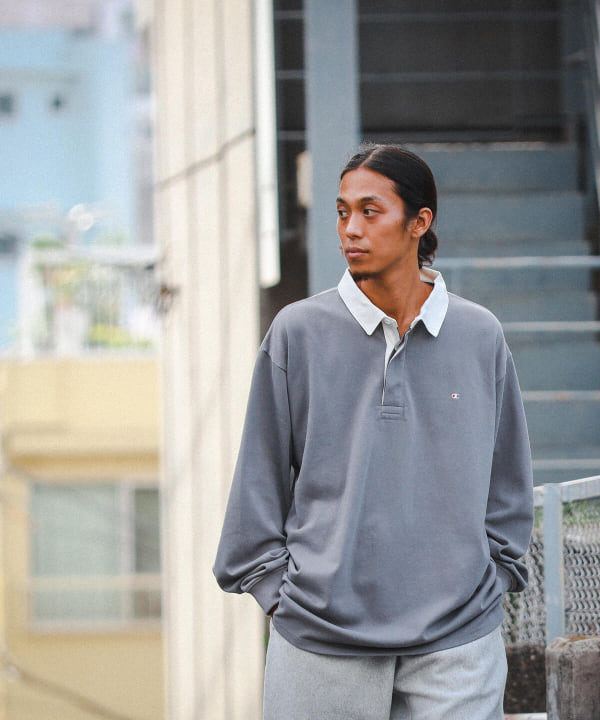 Champion × BEAMS 別注 新品未使用 Lサイズ 半袖ラガーシャツ