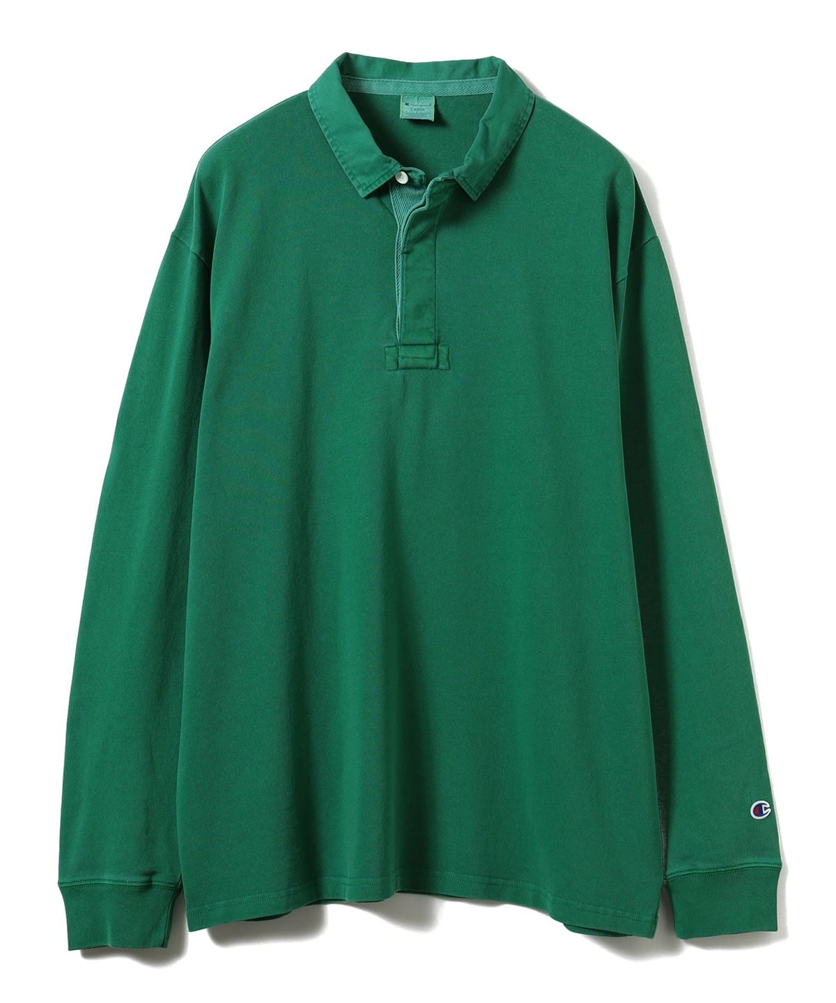 チャンピオン ビームス 別注 チビロゴ 長袖 ラガーシャツ ポロシャツ M 緑 BEAMS（ビームス）【別注】Champion / Rugger Shirt（シャツ・ブラウス