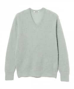 AURALEE / BABY SURI ALPACA SHEER KNIT V-NECK P/O