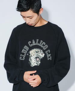 ▲BEAMS JAPAN / フロッキープリント クルーネックスウェット
