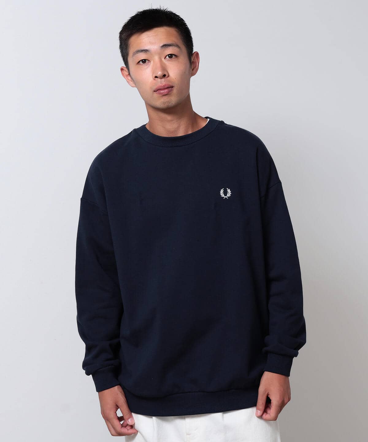 フレッドペリー FRED PERRY × BEAMS ポリエステルコットン ジップアップ ジャージ ホワイトxブラック【サイズXL】【メンズ】