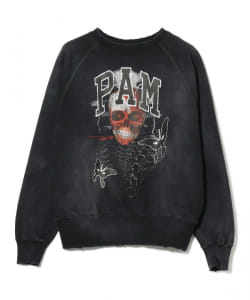 P.A.M. × CANNABIS / DAMEGE FLOCKY PRINT CREWNECK SWEAT