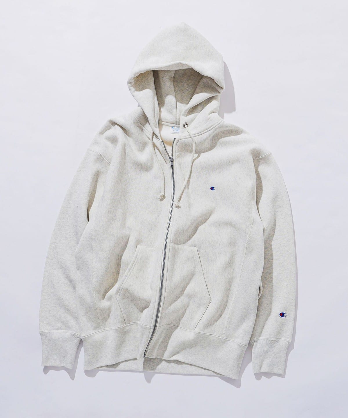 Champion zip hoodie on sale grey