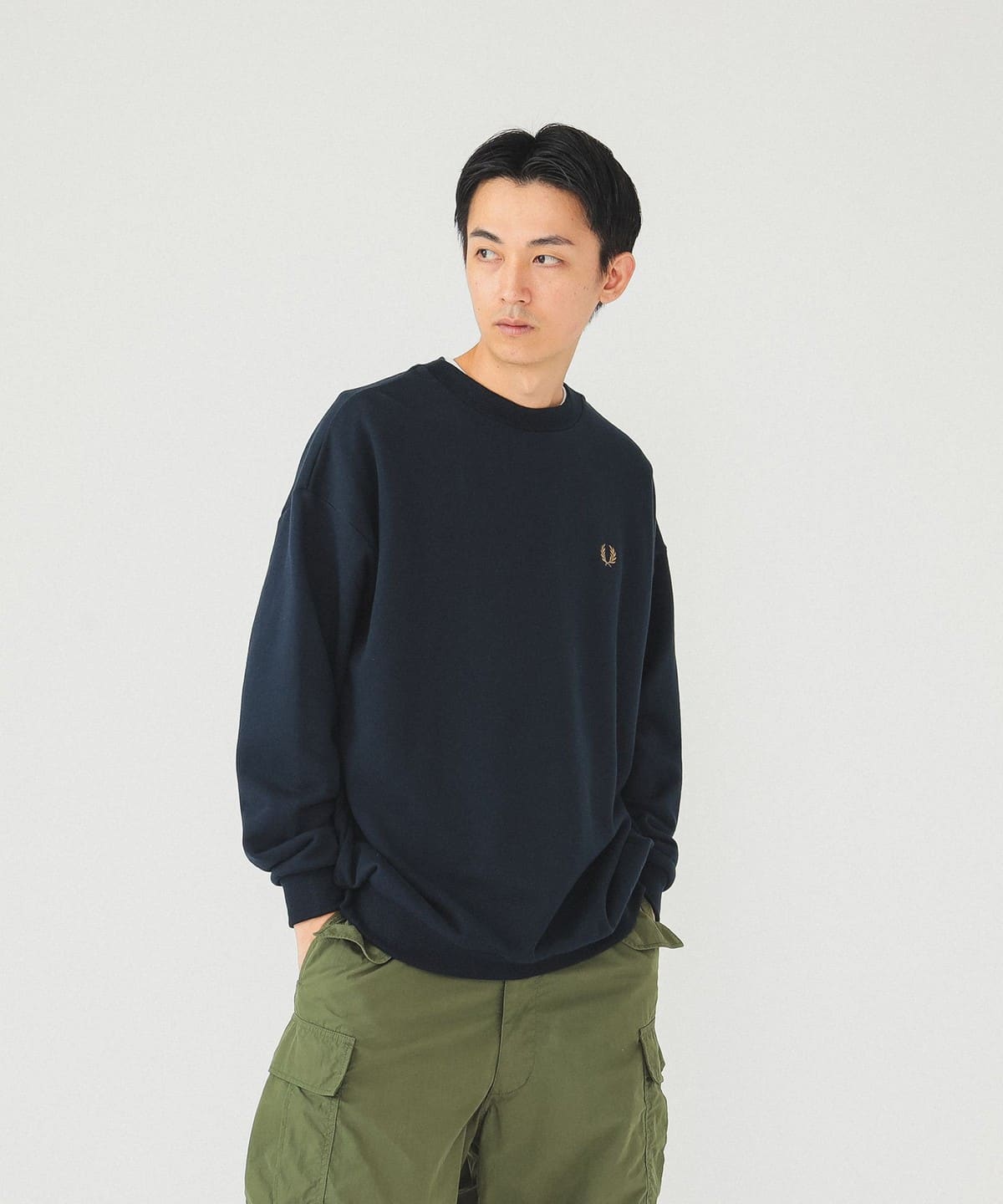 FRED PERRY × BEAMS / 別注 エンブロイダリー クルーネック