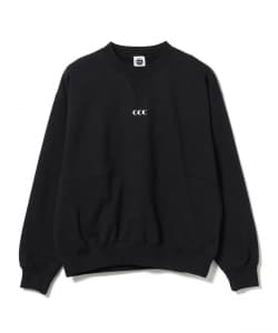 CITY COUNTRY CITY / Embroidered Logo Switching Cotton Sweatshirt