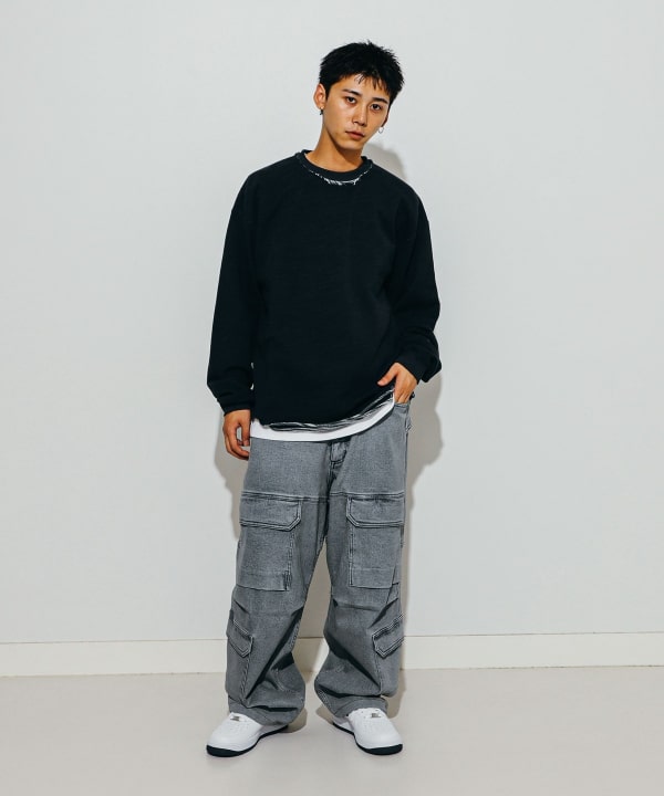 BEAMS（ビームス）バック カスリ クルーネックスウェット