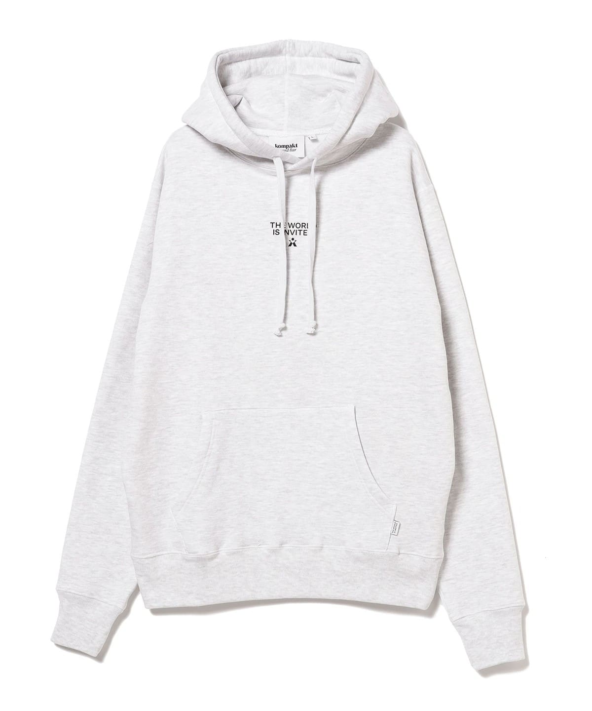 KOMPAKT RECORD BAR / LOGO SWEAT HOODY トップス MEN WHITE MELANGE XL KOMPAKT RECORD BAR / LOGO SWEAT HOODY トップス MEN WHITE MELANGE XL