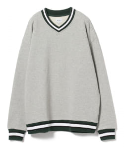 ▲BEAMS / リブライン Vネック スウェットシャツ