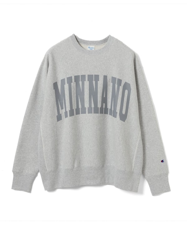 BEAMS（ビームス）【別注】Champion × MIN-NANO / ロゴ クルーネック スウェット（トップス スウェット）通販｜BEAMS