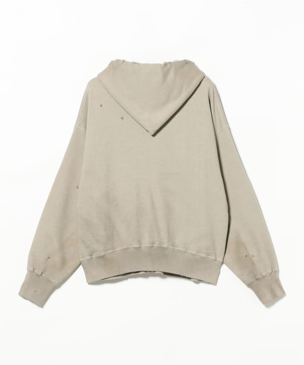 ビームス別注 BOWWOW ジップアップパーカー ダメージ加工 Mサイズ BOW