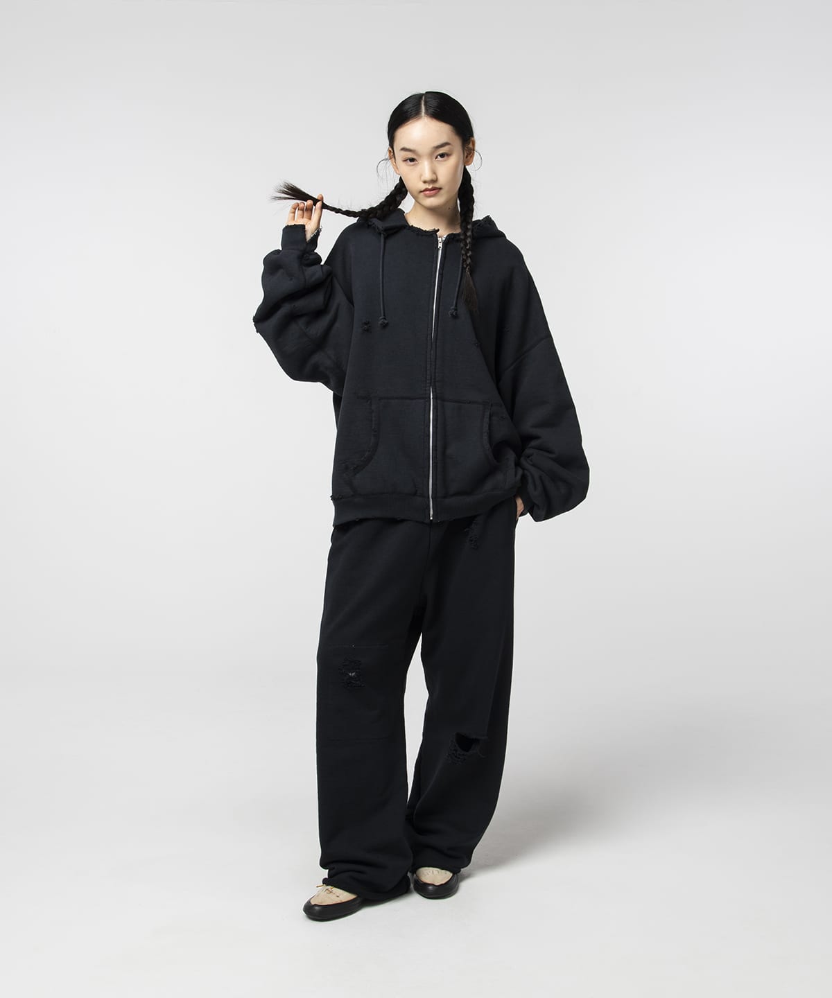 BEAMS（ビームス）【別注】BOW WOW / FULL ZIP HARD DAMAGE HOODIE（トップス パーカー）通販｜BEAMS