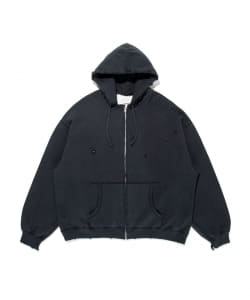 ▲【別注】BOW WOW / FULL ZIP HARD DAMAGE HOODIE