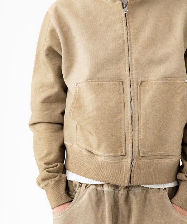 BEAMS FUTURE ARCHIVE / AGING SWEAT ZIPUP HOODIE (Tops BEAMS