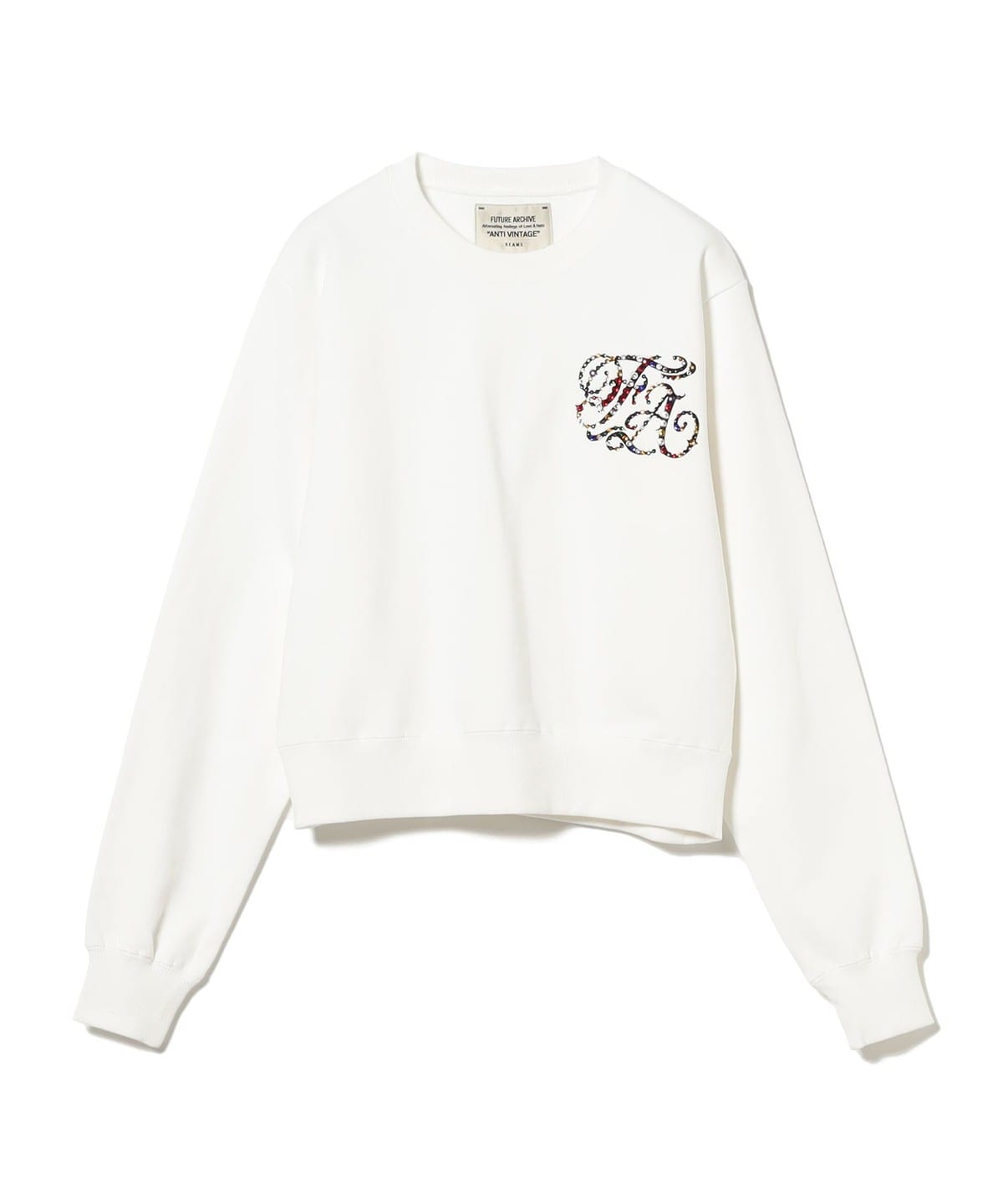 FUTURE ARCHIVE / RHINESTONE LOGO SWEAT トップス MEN WHITE M FUTURE ARCHIVE / RHINESTONE LOGO SWEAT トップス MEN WHITE M