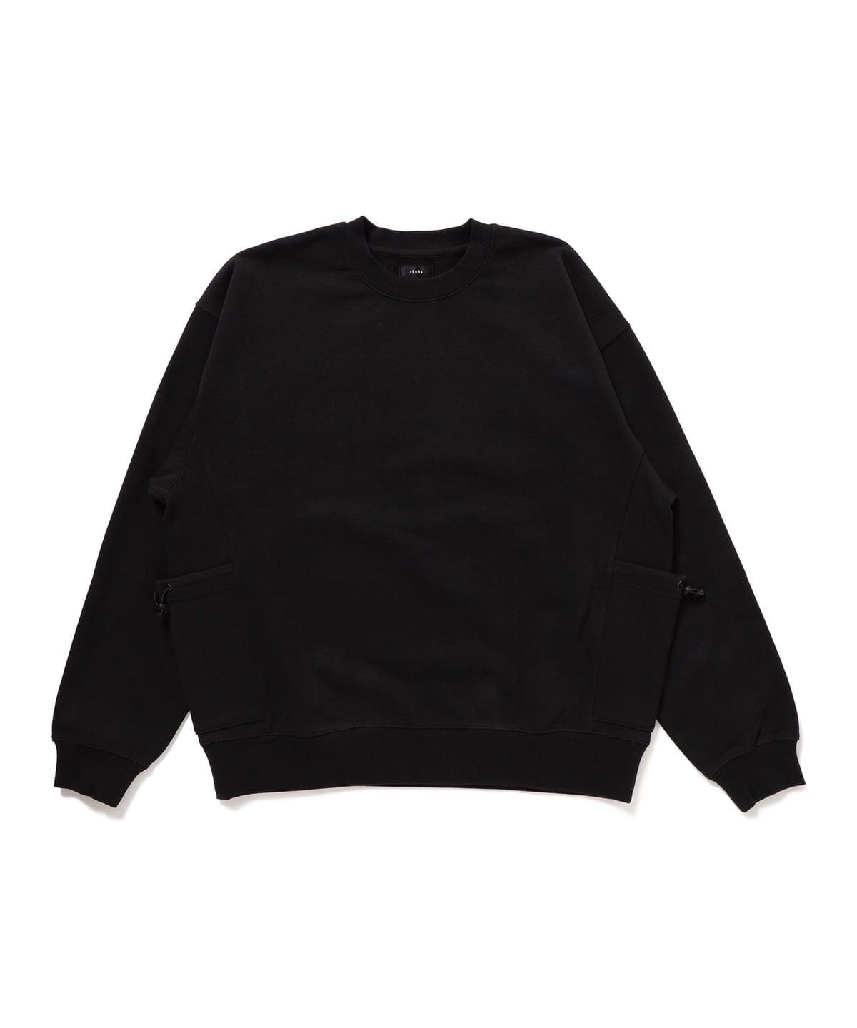 【+15%ポイントUP】サイドポケット クルーネック スウェット トップス MEN BLACK M 【+15%ポイントUP】サイドポケット クルーネック スウェット トップス MEN BLACK M