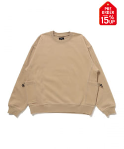 【+15%ポイントUP】サイドポケット クルーネック スウェット