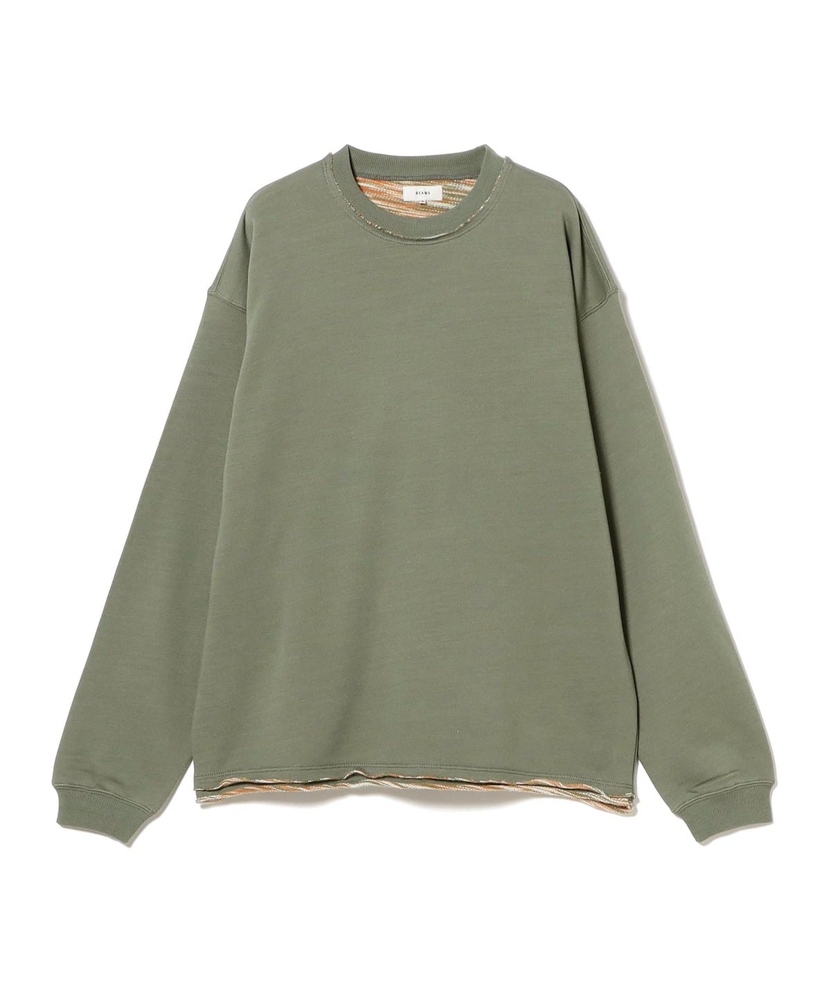 バック カスリ クルーネック スウェット トップス MEN OLIVE L バック カスリ クルーネック スウェット トップス MEN OLIVE L