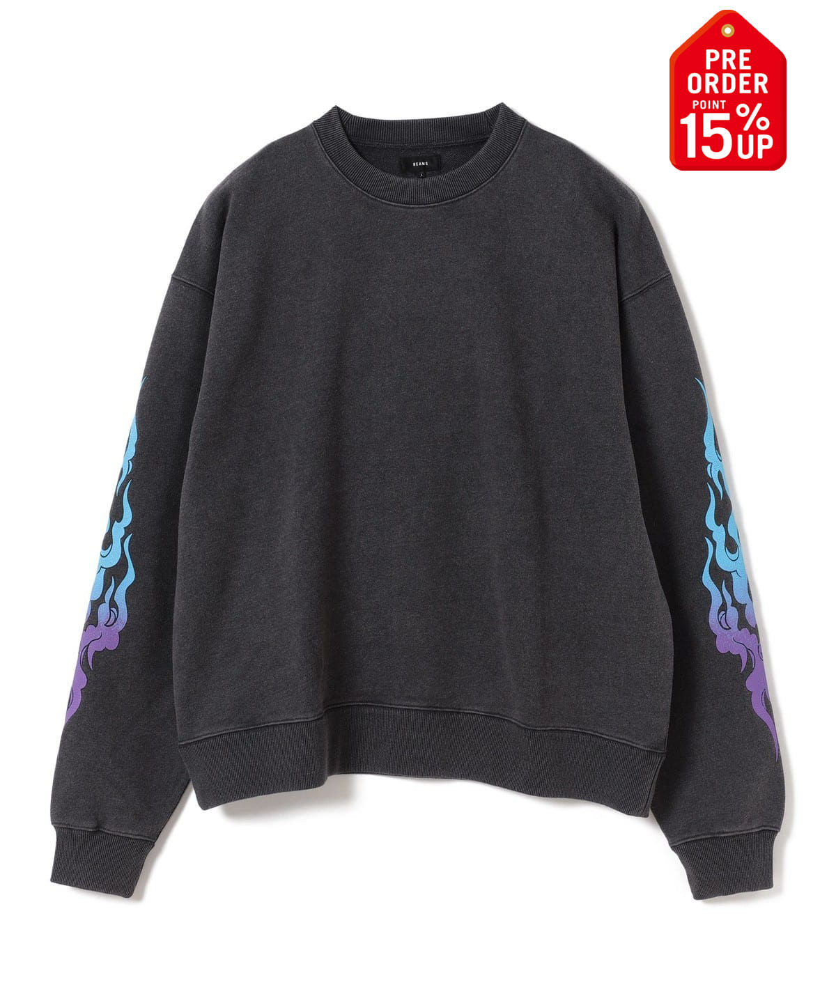 【+15%ポイントUP】ファイヤー アーム クルースウェット トップス MEN BLACK L 【+15%ポイントUP】ファイヤー アーム クルースウェット トップス MEN BLACK L