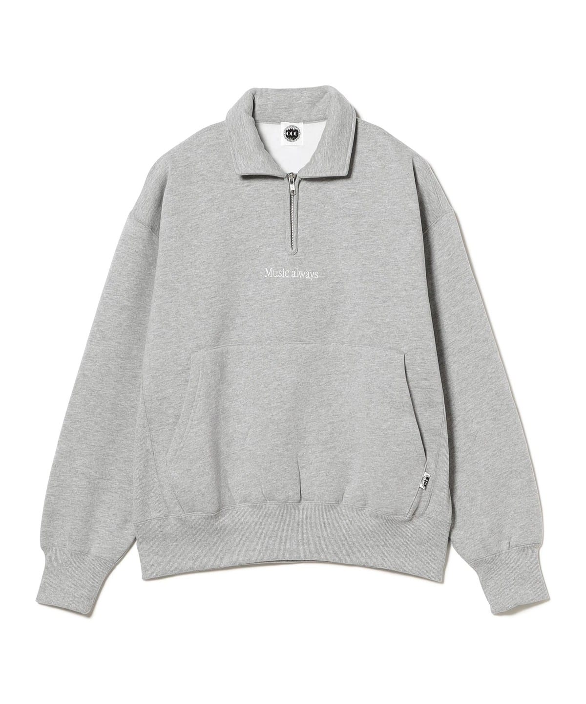 CITY COUNTRY CITY / Embroidered Logo Half Zip Sweatshirts/M/コットン/GRY/CCC-253C009 BEAMS（ビームス）CITY COUNTRY CITY / Embroidered Logo Half Zip