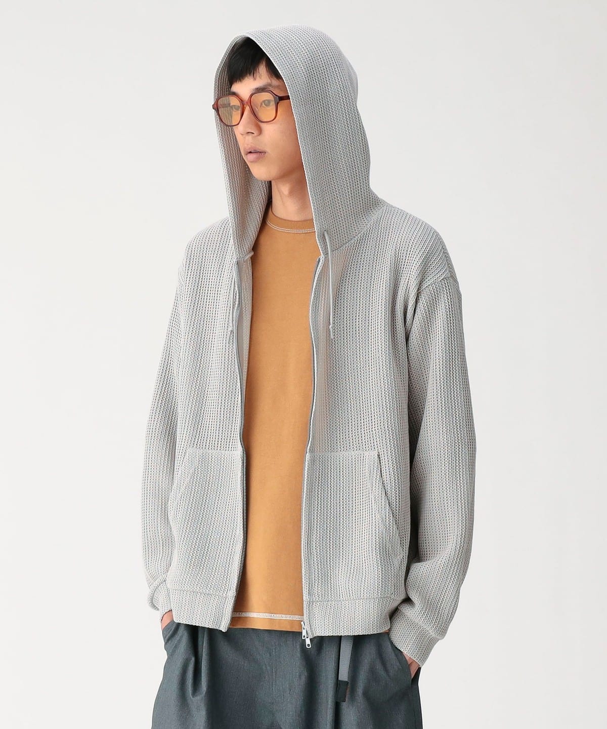 BEAMS（ビームス）メッシュ ジップアップ フーディ【リラックス