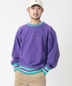 ▲Champion × BEAMS / 別注 ラインリブ ルーズフィット スウェットシャツ