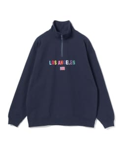 ▲BEAMS / ハーフジップ スウェット LAロゴ