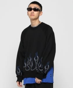 VAPORIZE / Side Zip Fire Crew Sweat