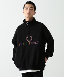 ▲FRED PERRY × BEAMS / 別注 90’sロゴ 切替 ハーフジップ