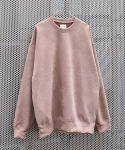 ▲BEAMS / フェイクスエード クルーネック スウェット