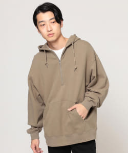 ▲BEAMS / ハーフジップ スウェット パーカ