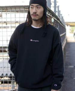 ▲Champion × BEAMS / 別注 POLARTEC(R) フリース クルーネック スウェットシャツ