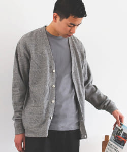 ▲BEAMS / メッシュ インレイ カーディガン