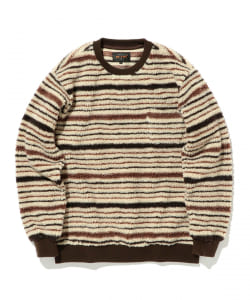 ▲BEAMS PLUS / ボア ボーダー クルーネック
