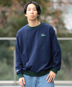 ▲LACOSTE × BEAMS / 別注 2トーン クルー スウェット