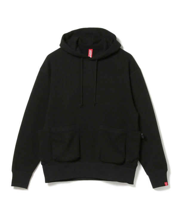 beams japan loopwheeler hoodie black別注 - パーカー