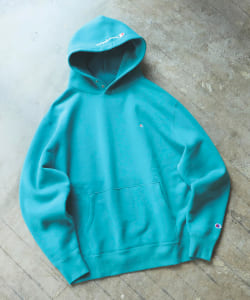 ▲Champion × BEAMS / 別注 スナップ スウェット パーカ