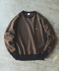 ▲Champion × BEAMS / 別注 リバースウィーブ 2トーン クールネック スウェット