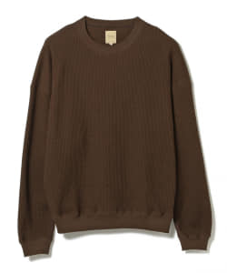 ▲Sanca / ビッグ ワッフル クルーネック スウェット
