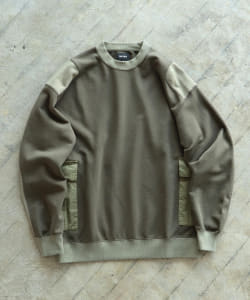 ▲BEAMS / ミリタリー クルーネック スウェット